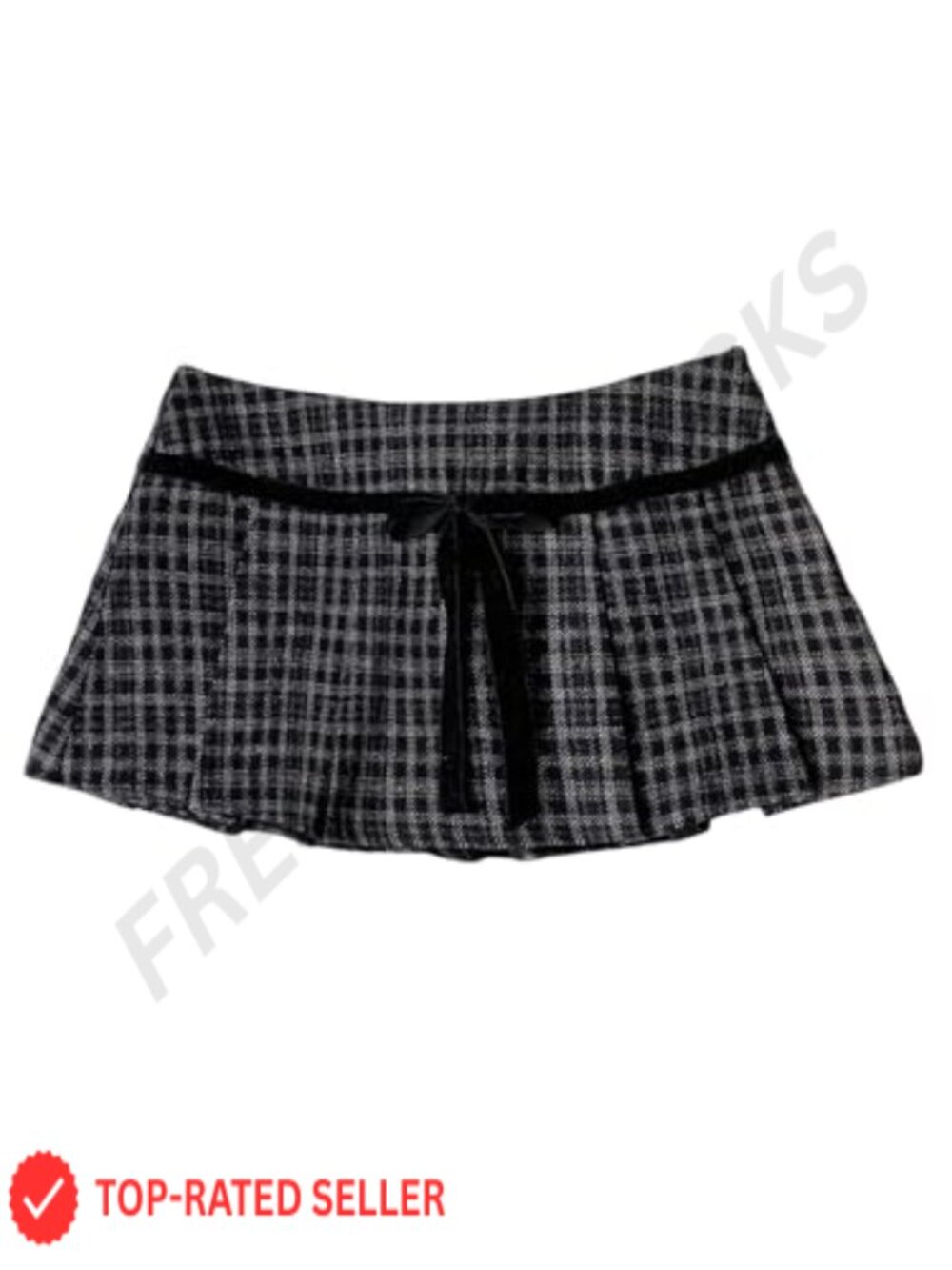 Plaid Pleated Mini Skirt Low Waist A Line Flared Y2K Skirt